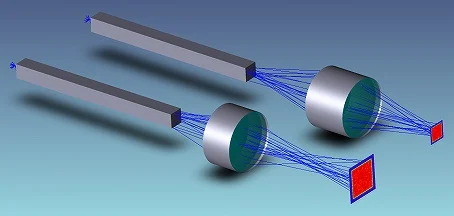 ロッドインテグレータを使用した光学系